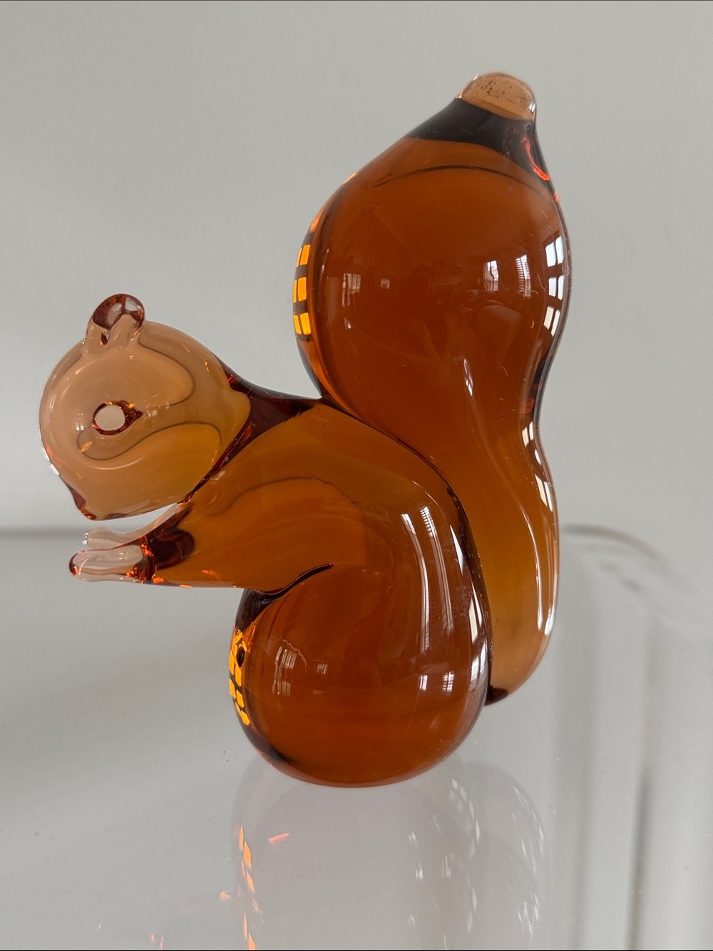 Authentic Wedgwood Amber Glass Squirrel Figurine - Home Accents